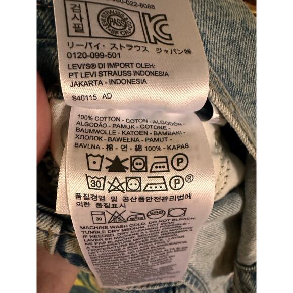 Levi’s Premium Mom Utility Denim Overalls Size 28 - Picture 9 of 9